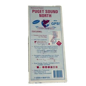 Fish n Map Co Puget Sound North Fishing Boating Map Waterproof Plastic